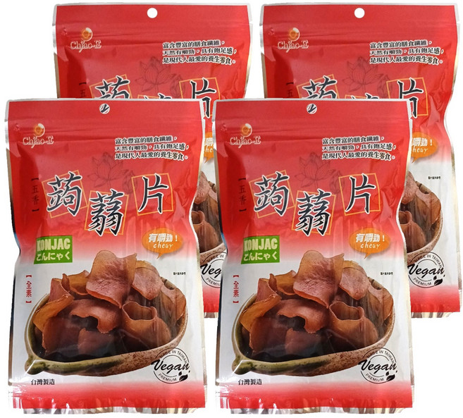 Chiao-E 巧益 五香蒟蒻片 全素, 100g, 4包
