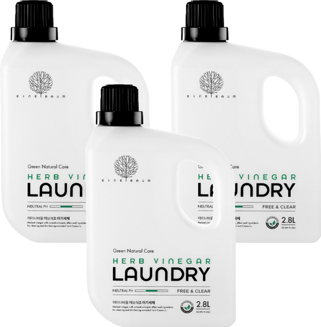 아이너바움 허브식초 유아 세제, 2.8L, 3개