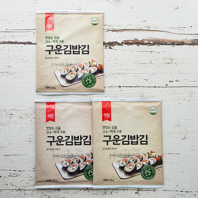 김이가 구운김밥김, 30g, 1개입, 3개
