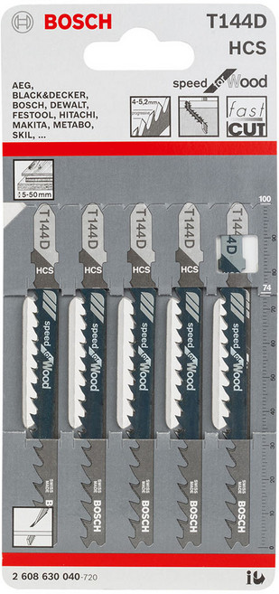 BOSCH 博世 台灣公司貨 線鋸片T 144 D 2608630040, 5支