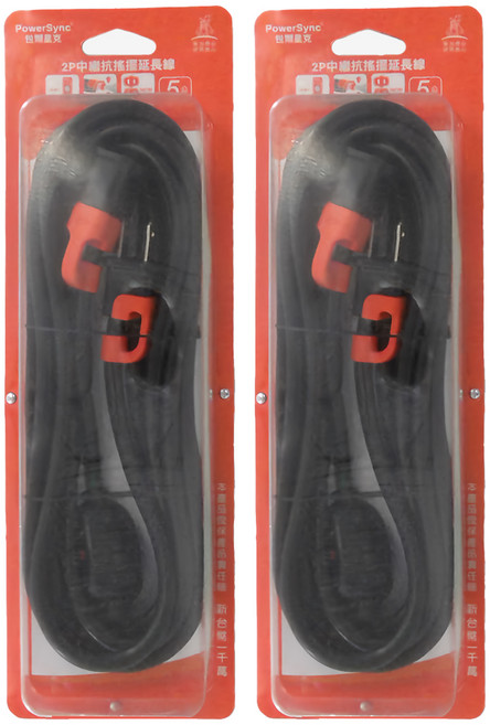 PowerSync 群加 2P 一對一中繼抗搖擺延長線 TS1VC030, 2個, 黑 + 橘色, 3m