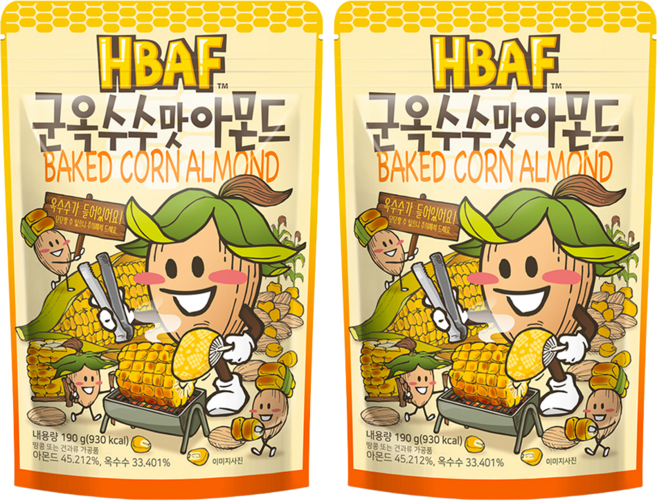HBAF 杏仁果 烤玉米味, 190g, 2包