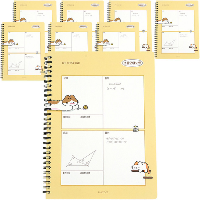 핑크풋 3000 냥냥 초등 오답노트, 옐로우, 8개