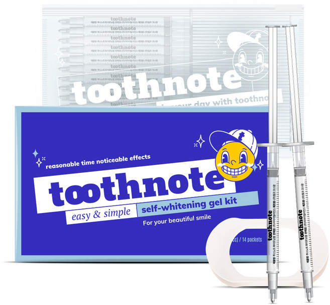 투스노트 화이트닝 겔 + 개구기 + 케이스, 1g, 14개