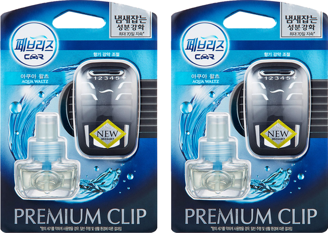 페브리즈 프리미엄 차량용 방향제 7ml 본품, 2개, 아쿠아 왈츠