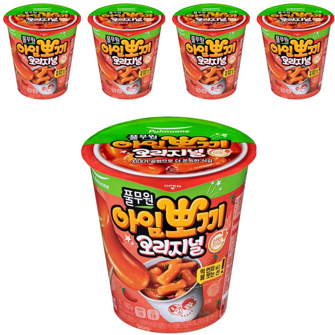 풀무원 아임뽀끼 오리지널 떡볶이, 102g, 5개
