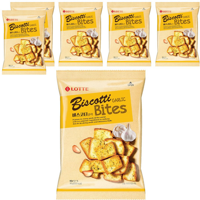 LOTTE 樂天 大蒜麵包餅, 70g, 6包