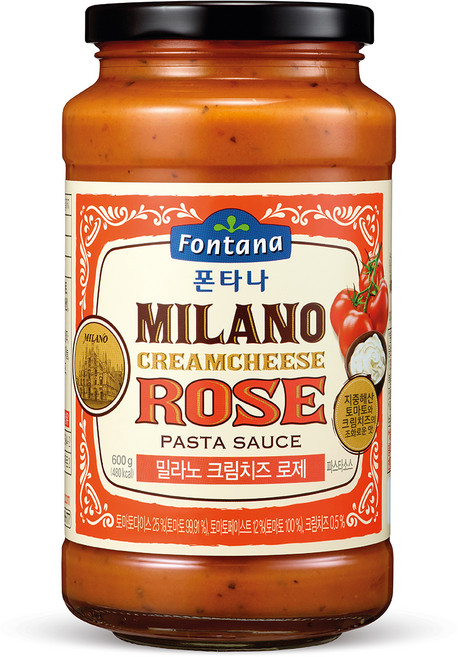 폰타나 밀라노 크림치즈 로제 파스타소스, 600g, 1개