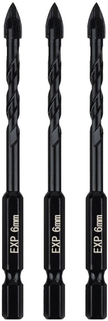 이엑스파워 만능드릴비트 4날 6mm EMD-06, 3개