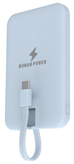 HUMAN POWER 半固態磁吸無線電源 5000mAh Type-C, 藍色, HU-R107