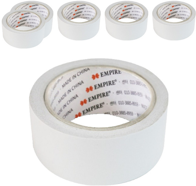 엠파이어 산업용 양면테이프 48mm x 20m, 화이트 반투명, 6개입