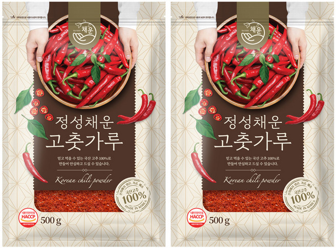 정성채운 국산 고춧가루 고운굵기 아주매운맛, 500g, 2개