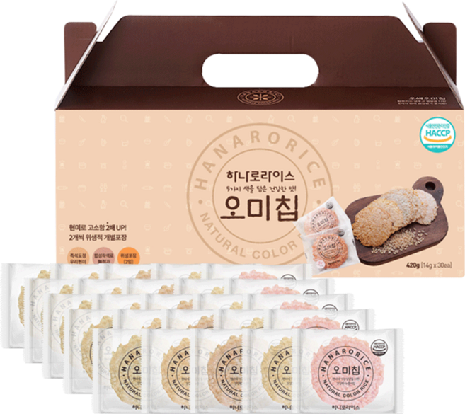 하나로라이스 오미칩 5종 x 6p 세트, 420g, 1세트