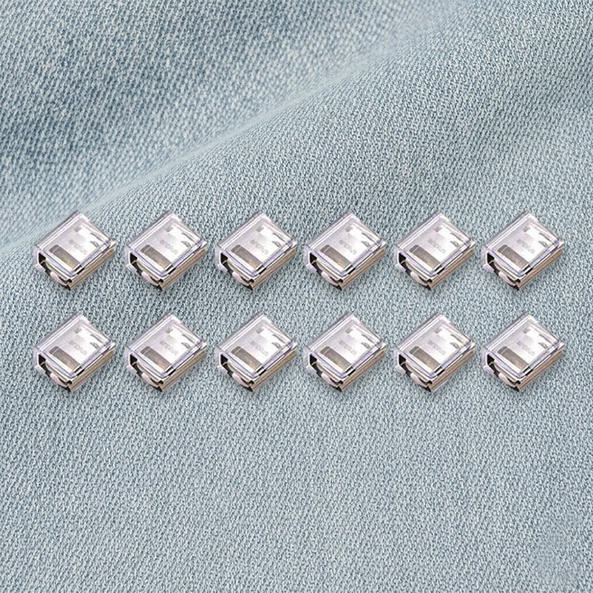 앙플러스 초간단 수선 바지 기장 고정 클립 1.5 x 2 cm, 투명, 12개