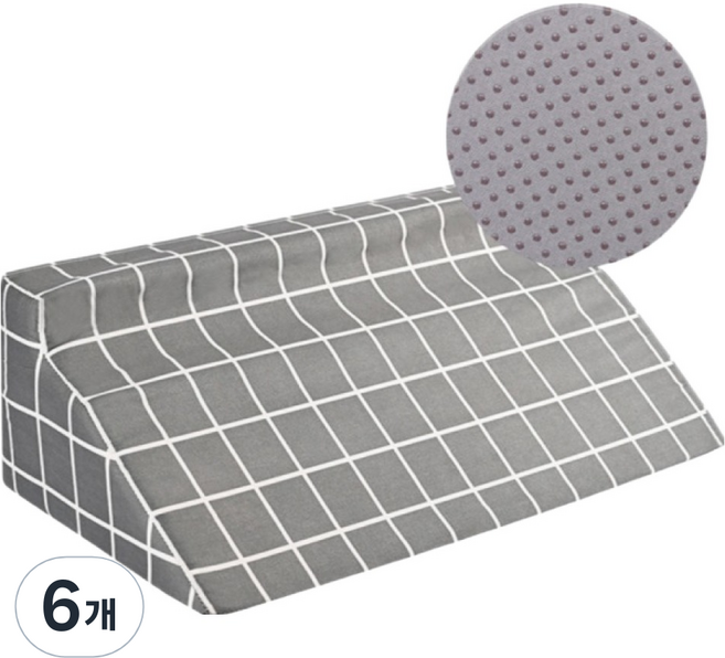 포근상점 노인 환자 자세 변화 삼각 쿠션 그레이체크, 6개