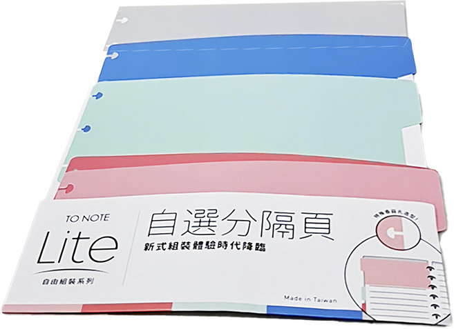 TO NOTE LITE 自選分隔頁 07911D 顏色隨機, 5入, 1包