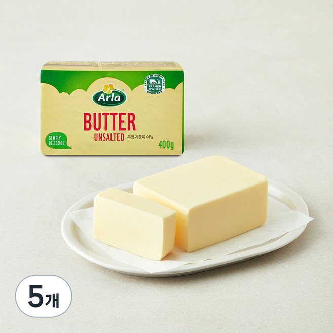 Arla 알라 무가염 버터, 400g, 5개