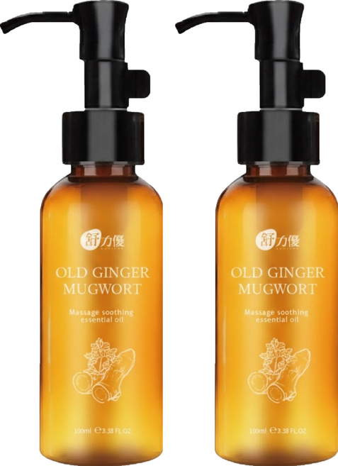 舒力優老薑艾草溫感按摩油 100ml, 2瓶