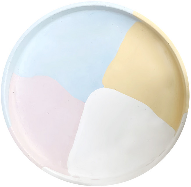 特大圓柱水泥盤 1340g, 多色, 1個