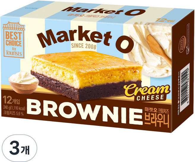 Market O Market O布朗尼蛋糕 奶油起司口味 12包入, 240g, 3盒