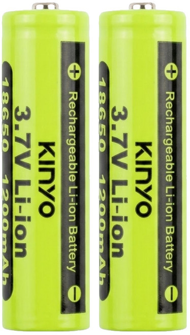Kinyo 18650 二次鋰單電池 CB-12 33g 18 x 65mm, 1入, 2顆