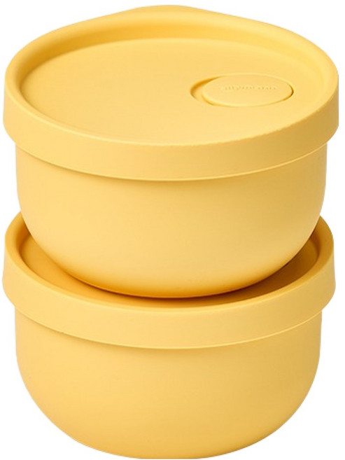 실리만 아이스웨이 실리콘 냉동밥용기, 2p, 허니옐로우