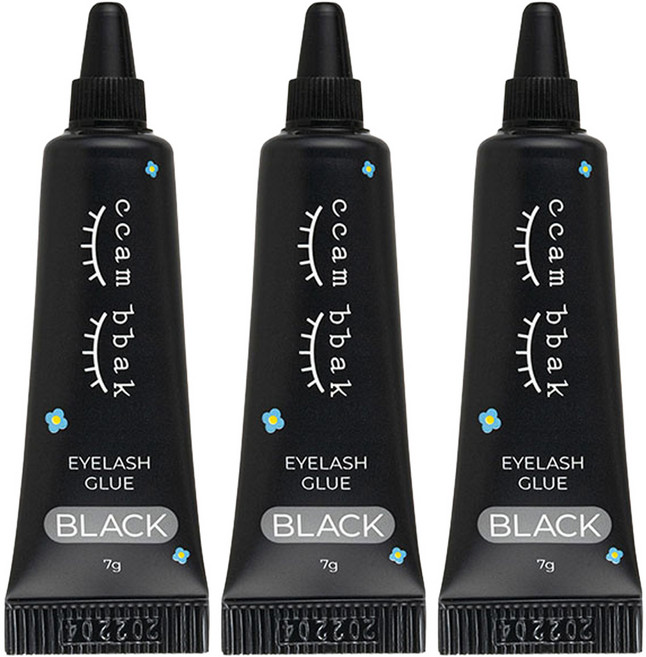 깜빡 글루 속눈썹 접착제 7g, 블랙, 3개