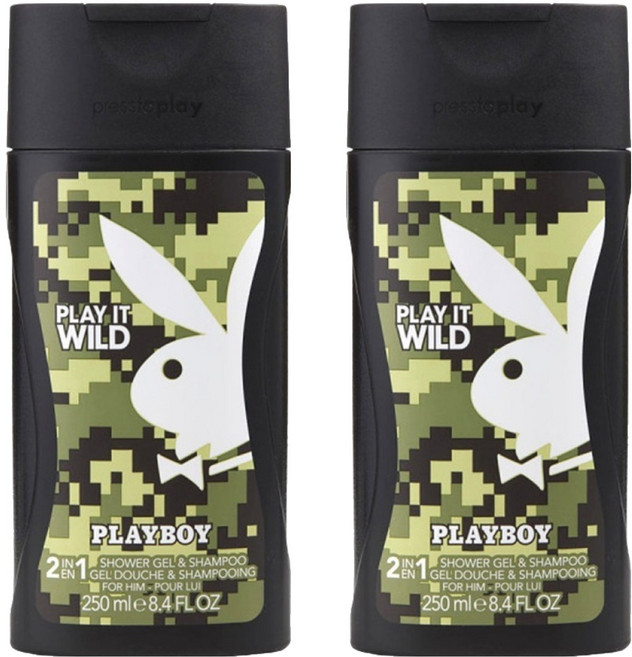 PLAYBOY 狂野情人經典男性保濕香水2合1洗髮沐浴膠, 250ml, 2瓶