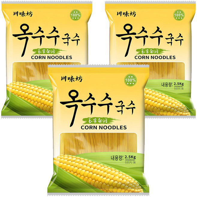 천미방 옥수수 국수, 2.5kg, 3개