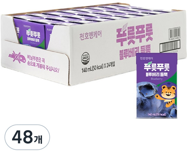 천호엔케어 푸릇푸릇 블루베리 듬뿍 어린이 주스, 140ml, 48개
