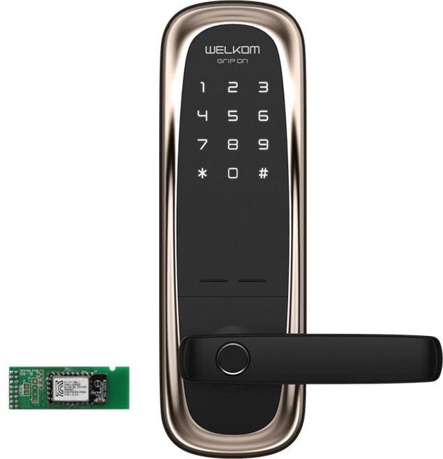 솔리티 그립온 손잡이 있음 도어락 WM-650B + 블루투스 세트