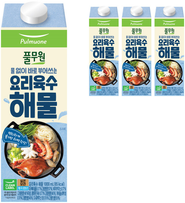 풀무원 요리육수 해물, 1L, 4개