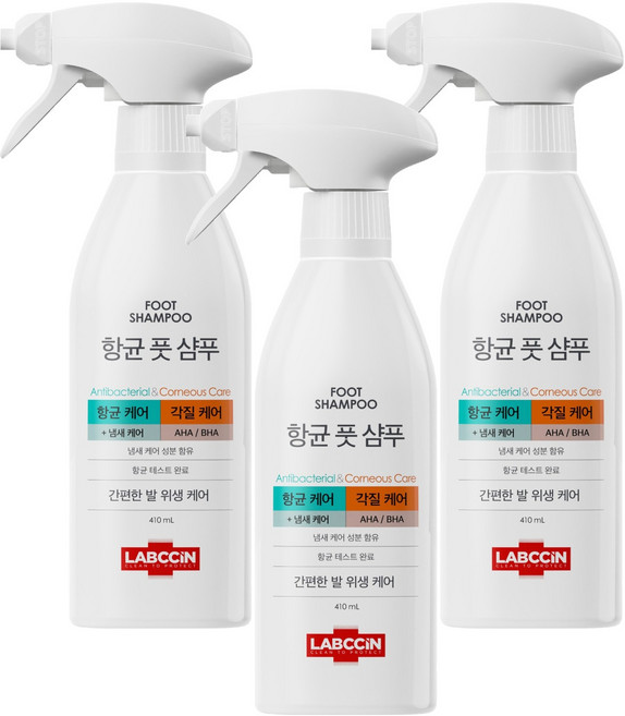 랩신 항균 풋샴푸, 1개입, 3개, 410ml