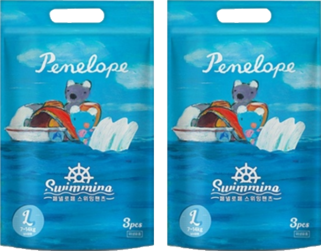 페넬로페 스위밍 팬츠 수영장 기저귀 남여공용, 4단계, 6매