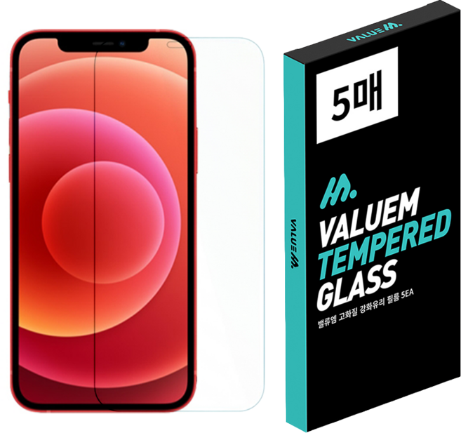 VALUEM 高清9H強化玻璃手機螢幕保護貼5件組, 1組