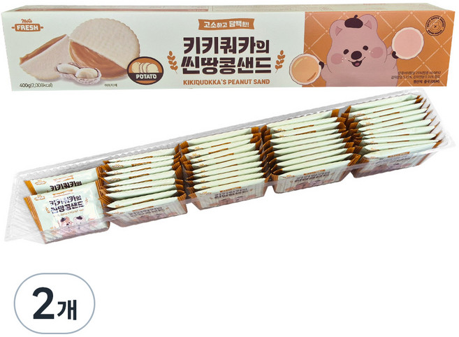 메타프레쉬 키키쿼카의 씬 땅콩샌드 50p, 2개, 400g