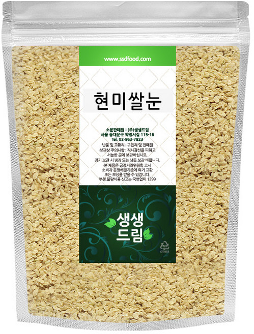 생생드림 현미쌀눈국산, 1kg, 1개