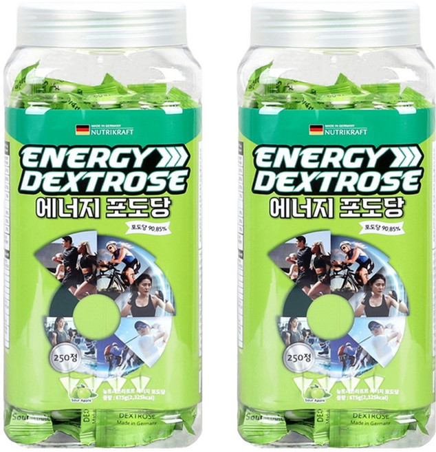 뉴트리크라프트 에너지 포도당 캔디, 250정, 2개
