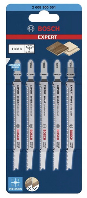 BOSCH 博世 台灣公司貨 超耐久鎢鋼線鋸片 2608900551 T308B 5個, 1組