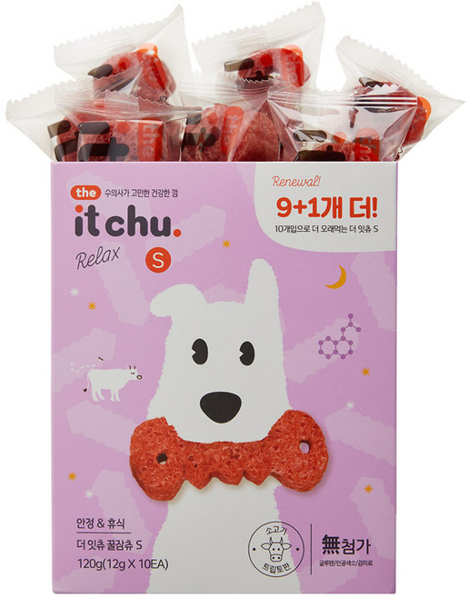 잇츄 강아지 더 잇츄 꿀잠츄 S 덴탈껌, 혼합맛(소고기/체리), 120g, 1개