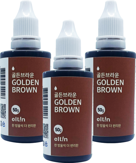 엘틴 e 푸드칼라 진한플러스 골든브라운, 50g, 3개