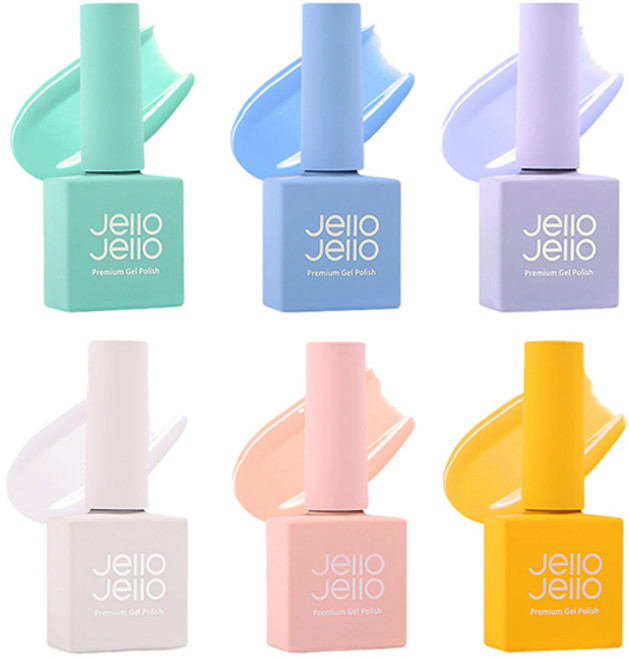 젤로젤로 버블리 스프링 콜렉션 컬러 젤네일 6종 세트, 핑크쉐이크, 피치썸썸, 허니비, 코튼민트, 페리윙클, 베이비퍼플, 1개, 10ml
