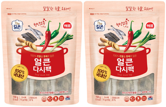 해표 얼큰 다시팩, 150g, 2개