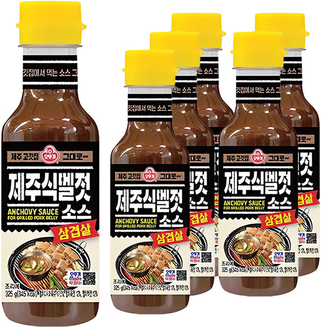 오뚜기 삼겹살 제주식 멜젓소스, 325g, 6개