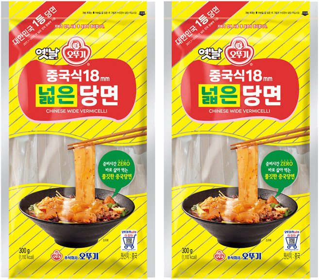 오뚜기옛날 중국식18mm 넓은당면, 300g, 2개