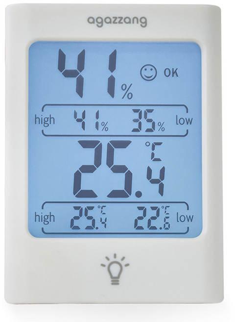 아가짱 백라이트 디지털 온습도계 미니, 화이트, 1개