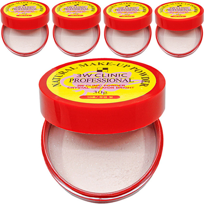 3W클리닉 내추럴 메이크업 파우더 30g, 10호 투명펄, 5개