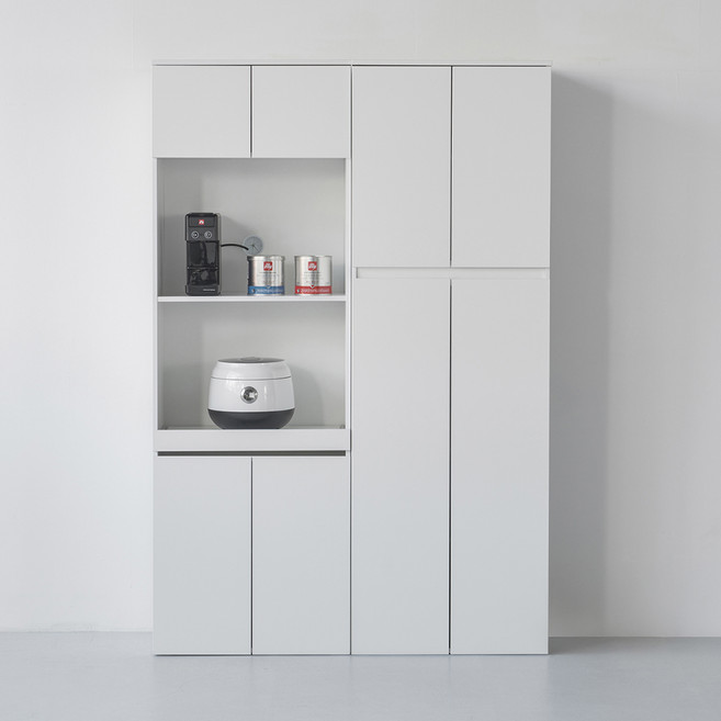 도모 오르딘 주방 키큰 렌지 + 멀티 수납장 세트 방문설치, 화이트, 6단