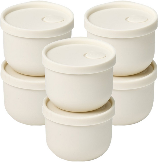 실리만 아이스웨이 실리콘 냉동 밥용기 아이스화이트, 6개, 350ml