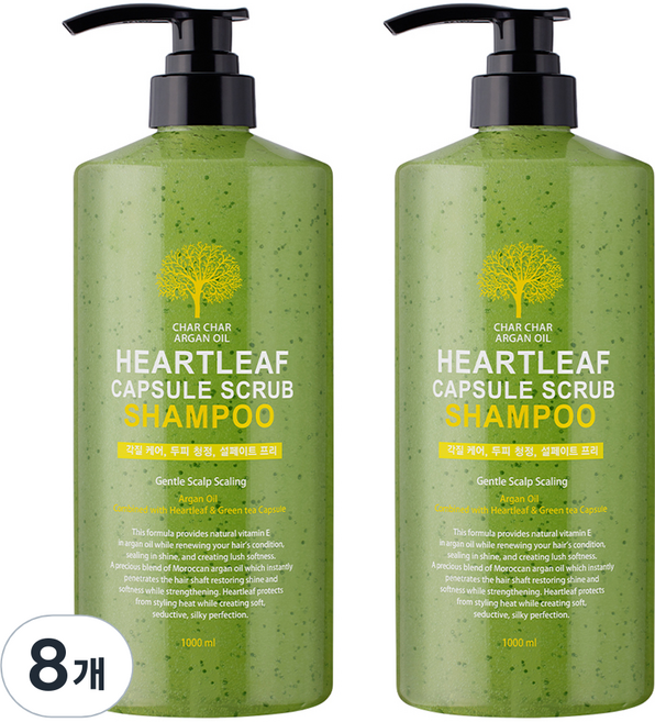 샤샤 아르간 오일 어성초 캡슐 스크럽 샴푸, 8개, 1L